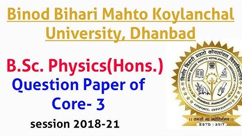 BBMKU B.Sc. Physics (Hons.) Core- 3 {Electricity and Magnetism} Question Paper