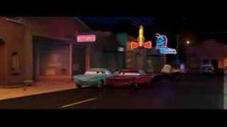 Scene from disney pixar film 'cars' with the music sh-boom by chords