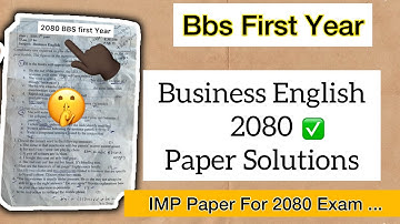 Business English $2080 IMP paper Solutions // business english grammar bbs 1st year #bbs2080$$