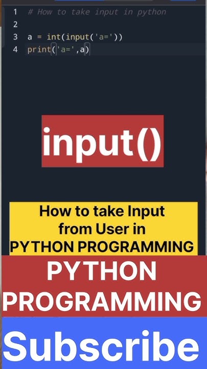 How to take Input form user in python programming #python # ...