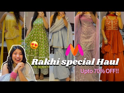 *HUGE MYNTRA* RAKHI Kurta Set Haul😍 Upto 70% OFF | Try On + Honest Reviews| Festive Try-On Lookbook!