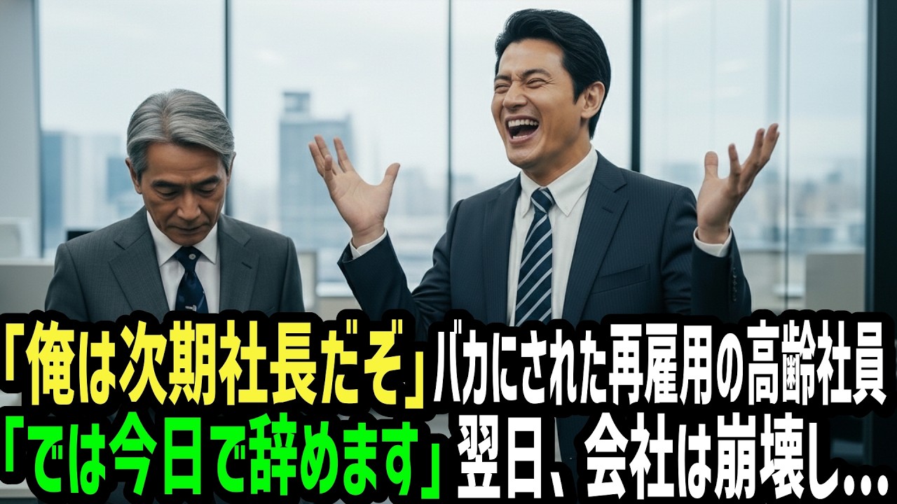 「俺は次期社長だぞ」「立場が違う」上司に罵倒された再雇用の高齢社員。「では今日で辞めます」と言った翌日、会社が崩壊へ...