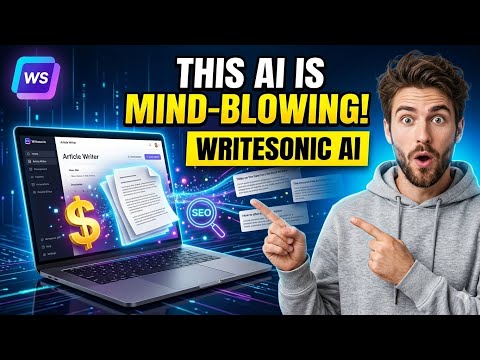 Thumbnail for the Writesonic demo video