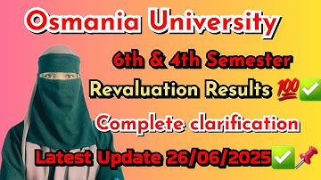 6th semester revaluation Results✅️📌 Osmania University 4th & 6th sem Revaluation Results update/ New