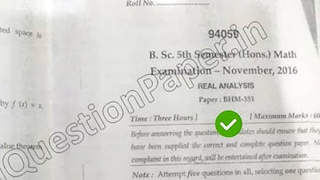 2016 Mdu BSc Math Hons 5th Sem Real Analysis Question Paper #MduQuestionPaper