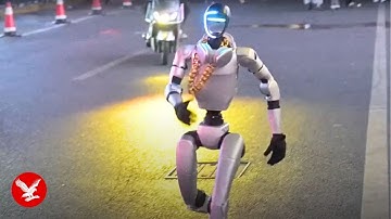 Humanoid robot found patrolling China