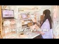 pack orders for my stationery small business 📦📎 1 hr real time pack/study with me, asmr &amp; soft music
