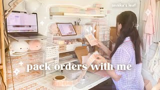 pack orders for my stationery small business  1 hr real time pack/study with me, asmr & soft music