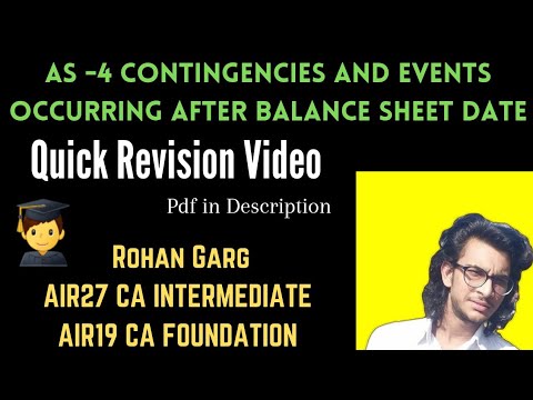Revision Video of AS-4 Contingencies and events occurring after Balance Sheet date. (Rohan Garg)