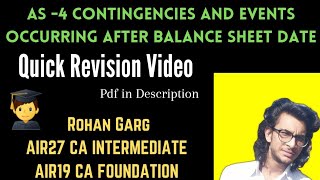Revision Video of AS-4 Contingencies and events occurring after Balance Sheet date. (Rohan Garg)
