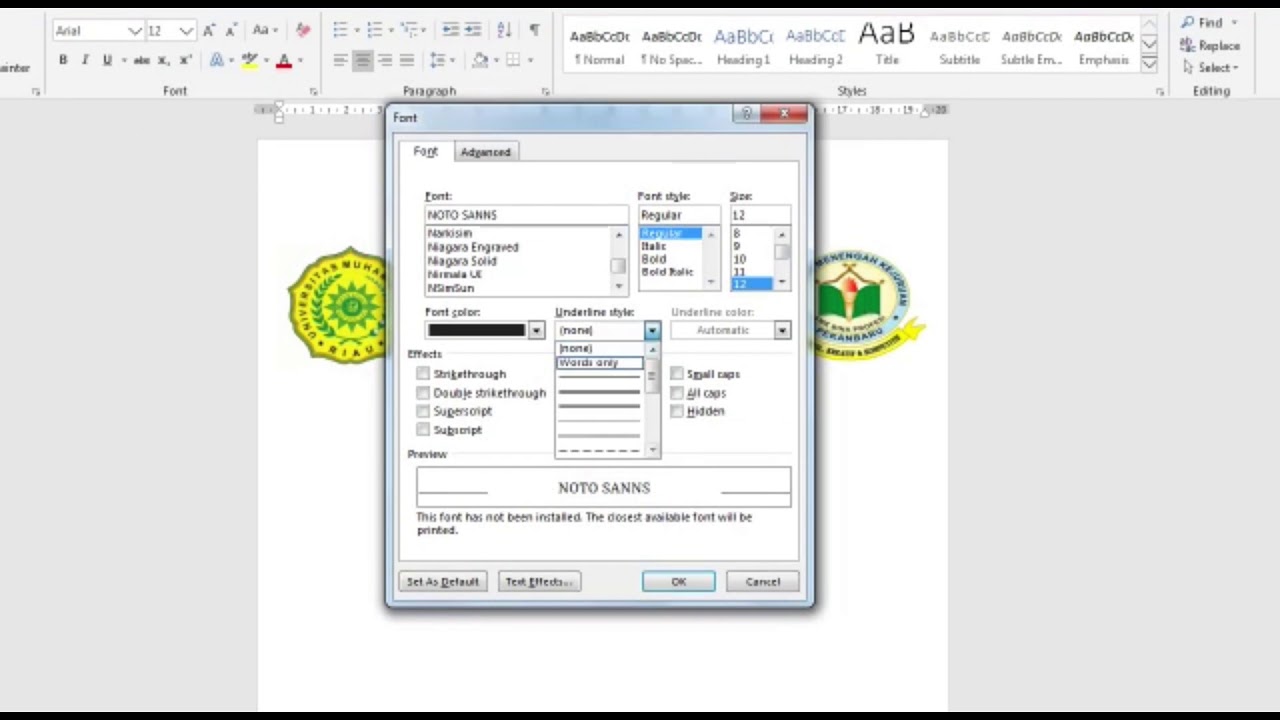 Tutorial membuat kop surat, halaman, dan daftar isi 