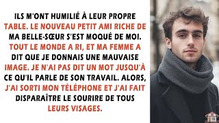 Ils m'ont humilié à leur propre table. Le nouveau petit ami riche de ma belle-sœur s'est moqué de...