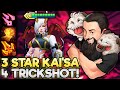 3 star kaisa  1 cost reroll game  tft inkborn fables  teamfight tactics