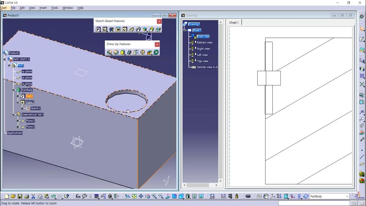 CATIA V5 Drawing Axis YouTube