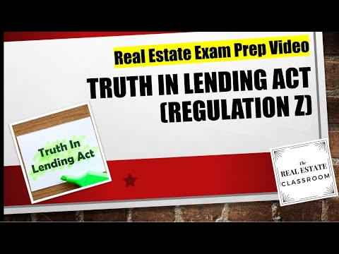 Video: Ano ang hinihiling ng Regulasyon Z at paano ito nauugnay sa Truth in Lending Act?