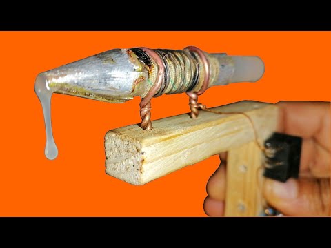 كيفية صنع مسدس الغراء الساخن في المنزل - How to make a hot glue gun at home