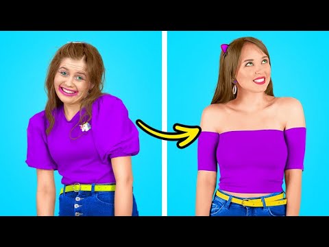 เคล็ดลับแฟชั่นและเสื้อผ้า DIY || เคล็ดลับเสื้อผ้าง่าย ๆ และ DIY ตลก ๆ โดย 123 GO! GOLD