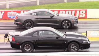 99 Mustang 88mm Turbo 427 SBF vs Hellion Twin Turbo S550 \& More at Midwest Drags