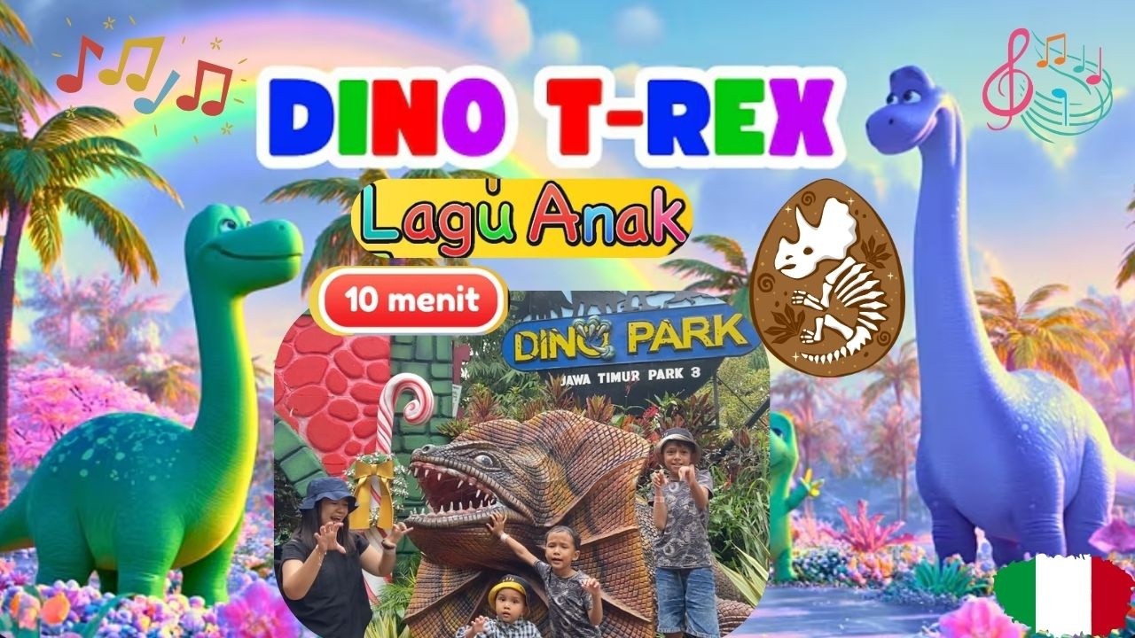 Dino T-Rex | Bandannya Besar, Tangannya Kecil | Lagu Anak 3D Animasi Edukatif