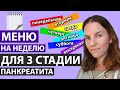 МЕНЮ НА НЕДЕЛЮ ДЛЯ 3 СТАДИИ ПАНКРЕАТИТА