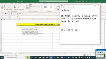Separate date from text in Excel