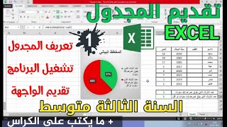 الدرس 4 : تقديم المجدول - السنة الثالثة متوسط - Excel