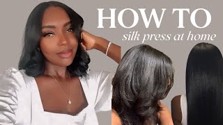 How I Blow Dry Silk Press My Hair At Home Products I Use Updated Routine