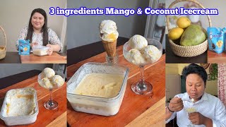 ঘৰত সহজMango Icecream Aru Thailands Famous Coconut Icecreamonly 3 Ingredients ৰ কনক বনব