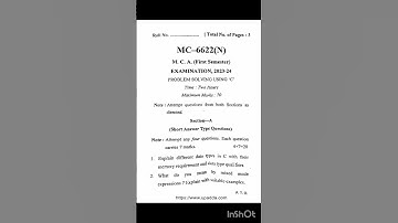 MCA 1st Sem PYP Problem Solving Using C most imp #bu #bundelkhanduniversity #pyp #imp #mca #bca#exam