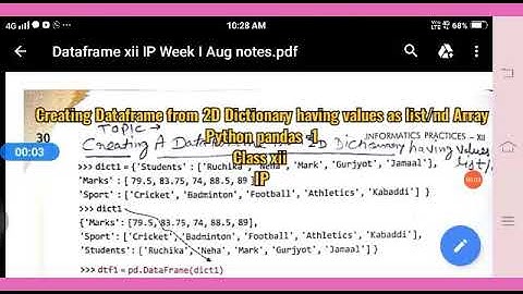Creating Dataframe from 2D Dictionary having values as list/nd Array