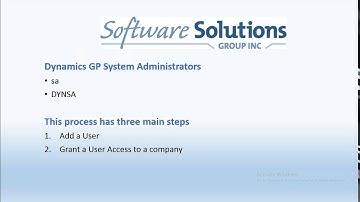 MS Dynamics GP - Adding a new user