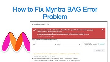 Myntra BAG Error Category Approval Issue? Watch This in Hindi- Product Listing On Myntra