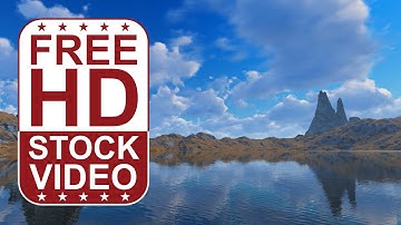 Free Stock Videos – lake scene with water reflections clouds and mountains 3D animation