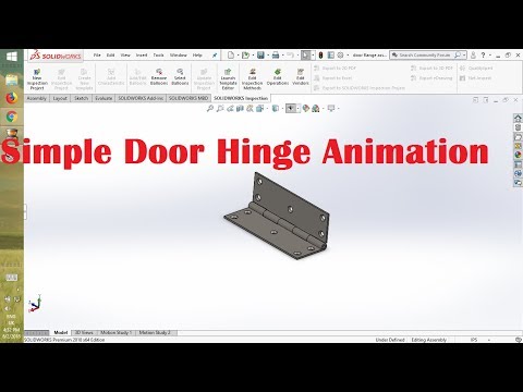 Simple door Hinge Animation in solidworks