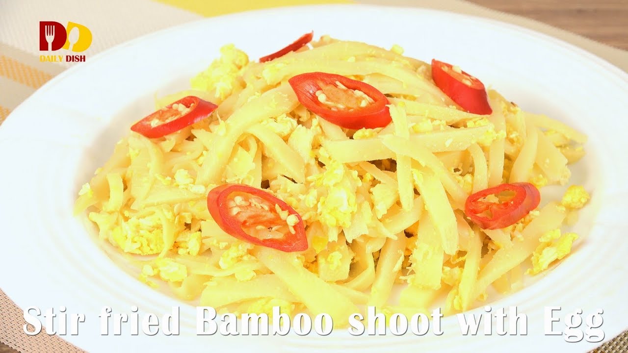 Stir Fried Bamboo Shoot with Egg | Thai Food | Nor Mai Pad Kai | หน่อไม้ผัดไข่
