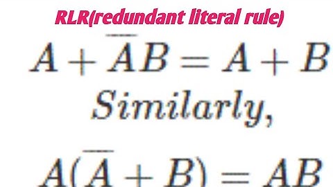 Redundant literal rule/boolean algebra rules#RLR#booleanalgebralaws#Stldintelugu