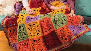 Left Hand: Crochet Fabulous Fall Throw Pattern | The Crochet Crowd