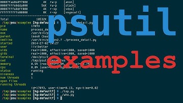 psutil examples, top-like nettop, top, netstat, df, free, etc.
