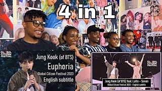 Jung Kook Euphoria + Still With You + Seven ft.Latto + Medley Live @Global Citizen Festival REACTION