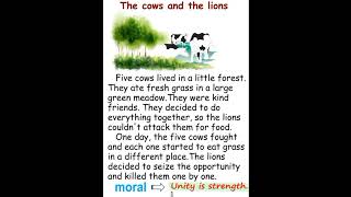 Unity is Strength Moral story of the cows & the lions | Learn English through Stories #improvinglish