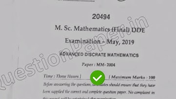 [2019] Mdu DDE MSc 2nd Year Mathematics Advance Discrete Mathematics Question Paper