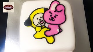 Cooky And Chimmy Bt21 Bts Cake | A Decorating Tutorial | #Bakersdelight -  Youtube