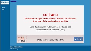 coli-ana – Automatic analysis of the Dewey Decimal Classification