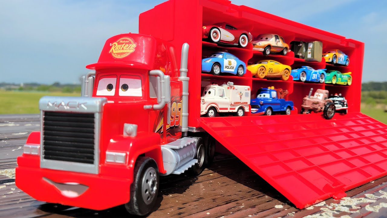 صورة فيديو : More than 50 Toy Cars Mini Car & Big Mac Trailer | Car Videos For Kids