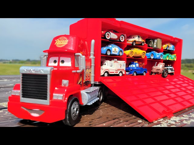 More than 50 Toy Cars Mini Car u0026 Big Mac Trailer | Car Videos For Kids class=