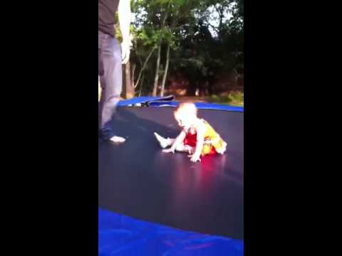 Sofi and daddy on trampoline