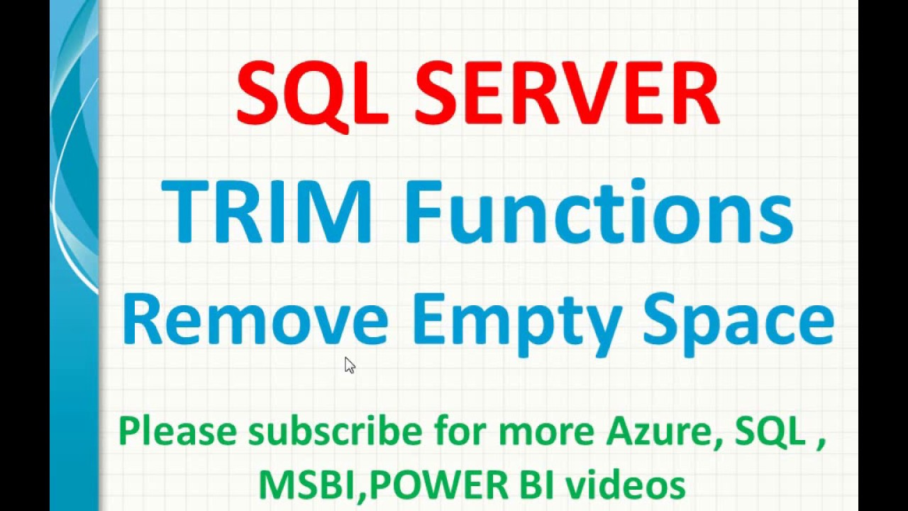 rtrim  2022  SQL Trim Functions | Remove extra space in SQL | SQL LTRIM | RTRIM in sql