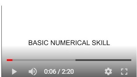 Basic Numerical Skill.