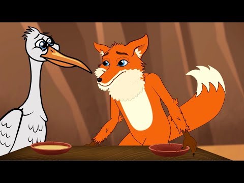 A Raposa e a Cegonha | Fabula |  Desenho animado infantil com os Amiguinhos