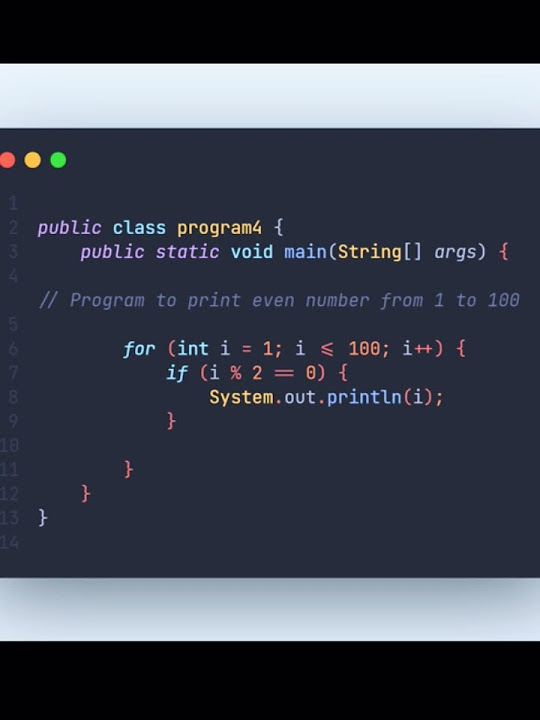 Java program to print even number 1 upto 100. - YouTube